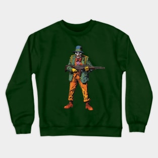 Clown with Machine Gun Crewneck Sweatshirt